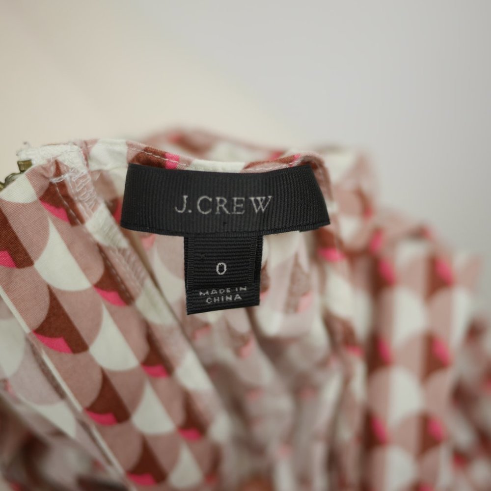 J.CREW Brown pink geometric sleeveless blouse - Picture 8 of 9